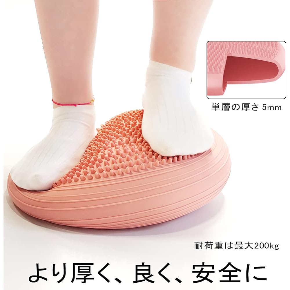 Primitique Balance Disc Double Sided Balance Cushion Fitness Core Training Exercise Foot Stimulation Core Training Cushion with Pump Load Capacity 200kg