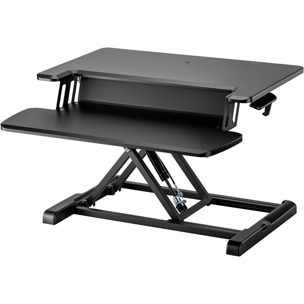 DMM.make DMM.make Elevate and Descend Desk Dual 650 Black Stepless Adjustment Gas Pressure Type Just Place on the Desk Standing Home Telework DKS-LDD650G2B