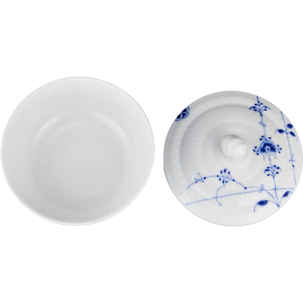 [Regular Imported Product] Royal Copenhagen Blue Palmette Bowl with Lid, Wedding Gift, Diameter Approx. 11.5cm, Present 1017414
