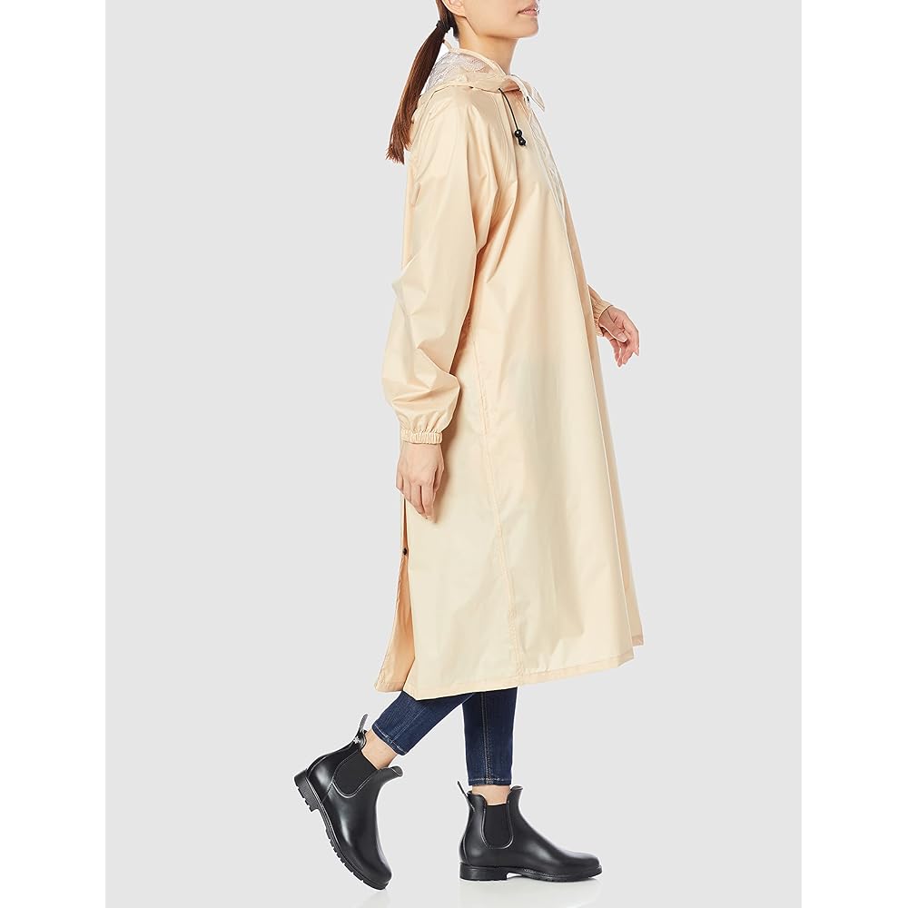 [Moonbat] CYPRES COLLINE Backpack Compatible Cycle Coat Raincoat Plain Simple Stylish Cute Storage Bag Hooded Women's Beige 23-402-13107-00 M Size