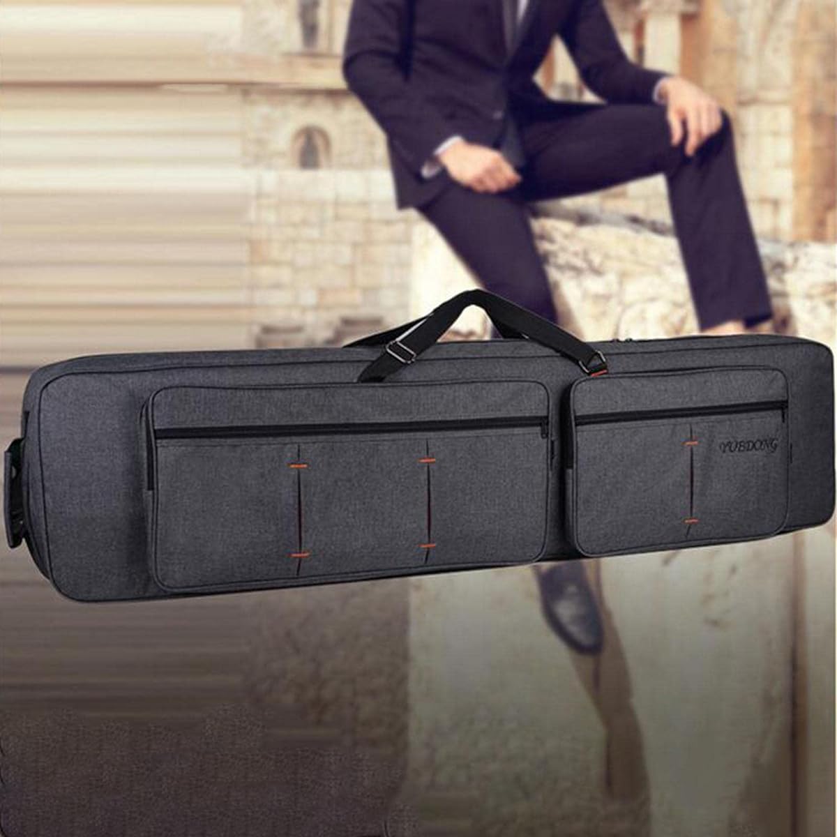 Waterproof Keyboard Gig Bag Shockproof Durable Padded Bag Lightweight Keyboard Case 55.12x18.11inch Portable Thick Digital Piano Case, with Wheels