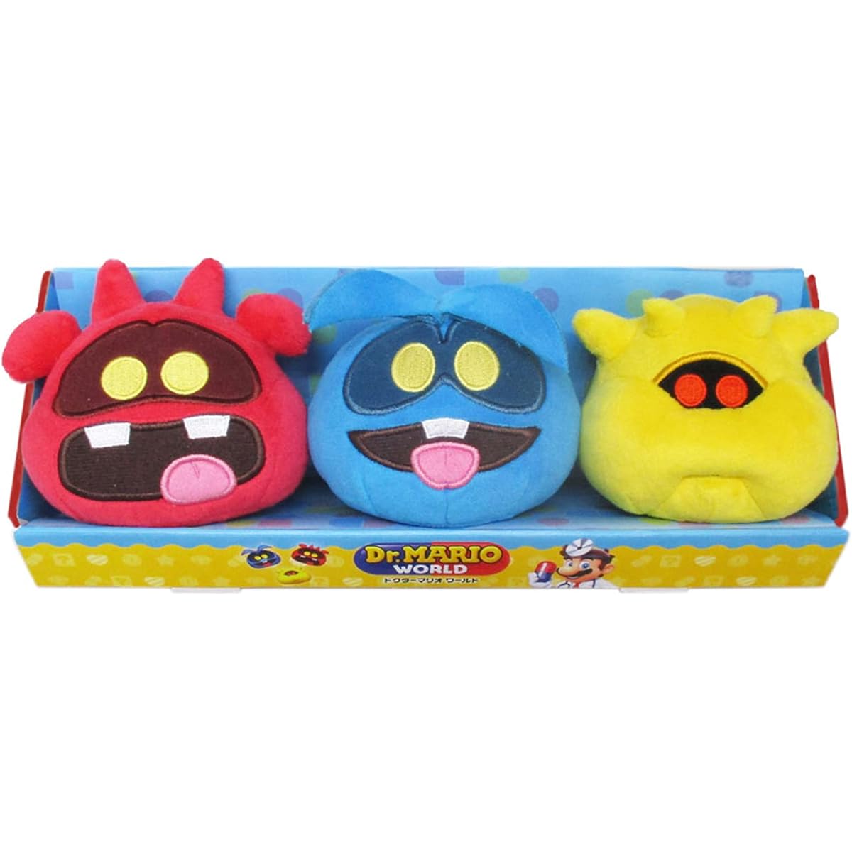 Little Buddy 1825 Super Mario Dr. Mario World Virus (3 Pack) Plush Toy