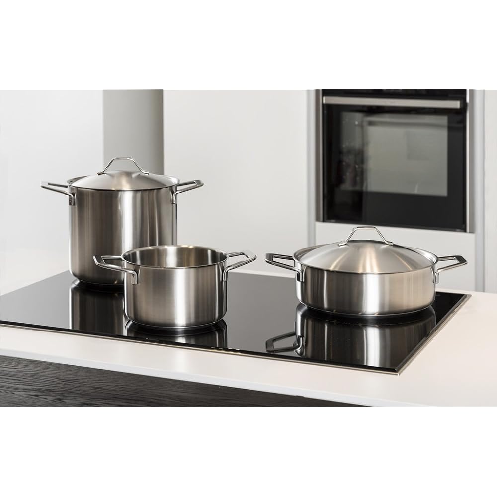 Barazzoni Two-handed pot stainless steel ∅22 x H7.6cm Low casserole SATINE 107004022
