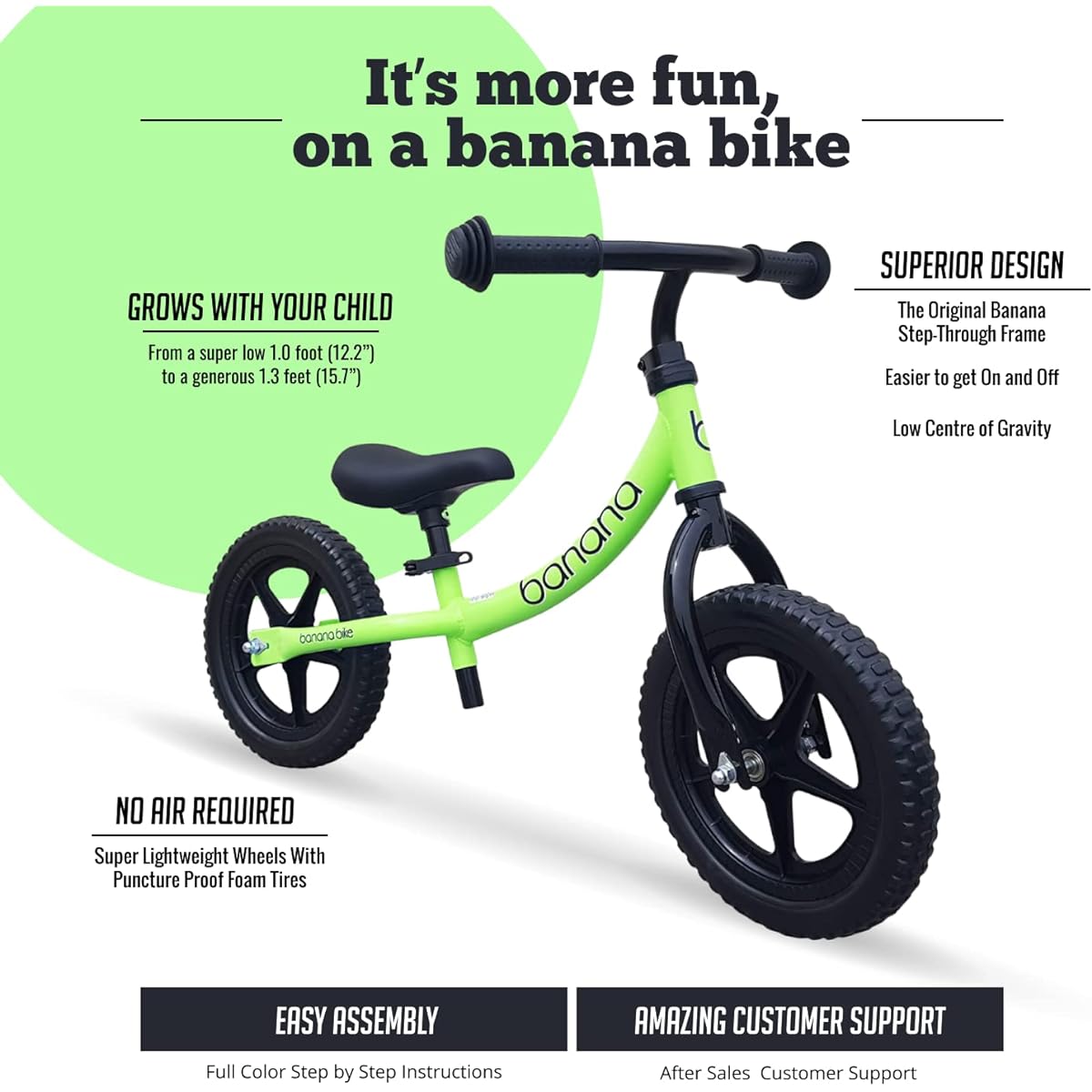 Banana Bike LT - Lightweight Balance Bike for Kids - Ages 2, 3, 4