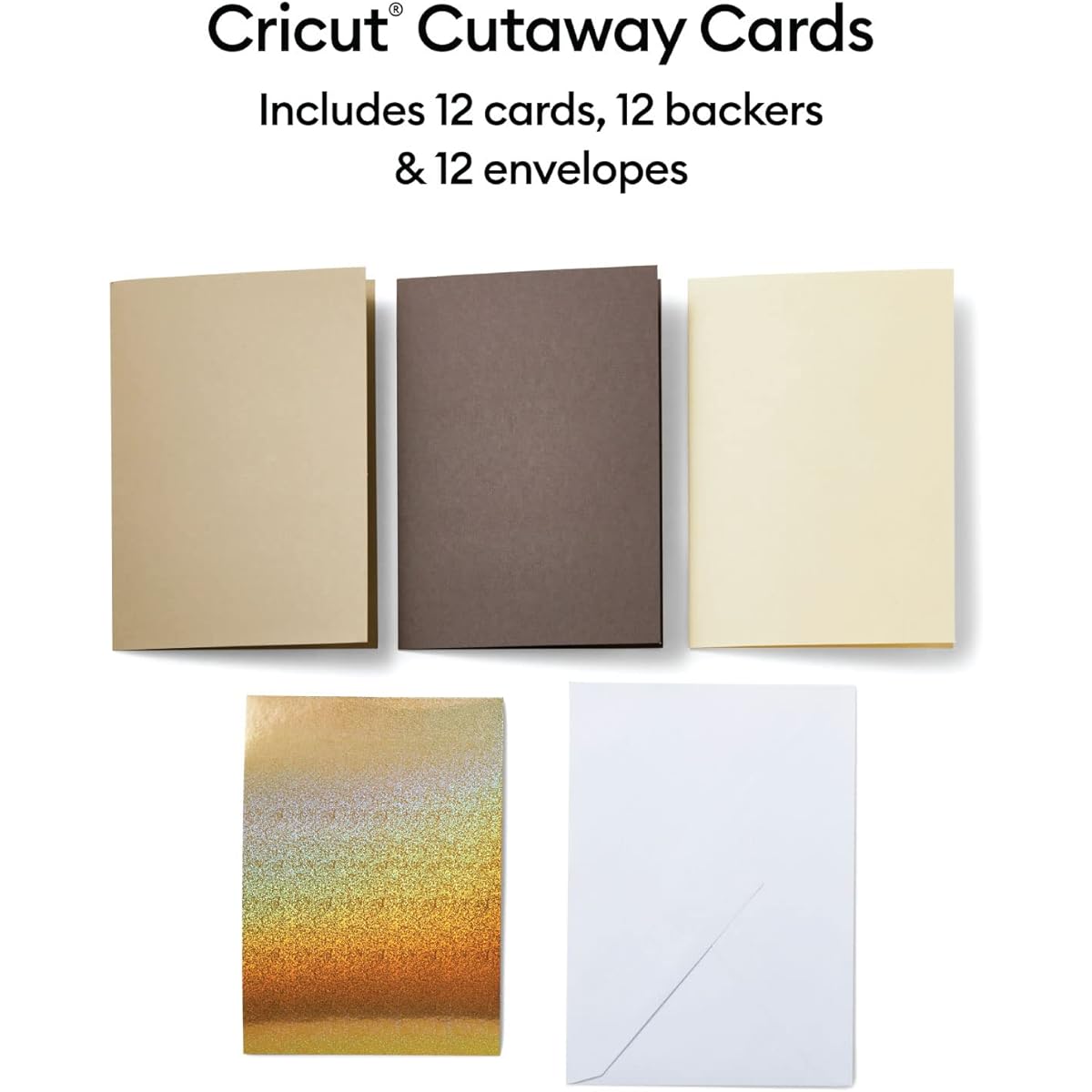 Cricut Cutaway Cards Double Neutral Sampler R40 Bundle 4.75in x 6.6in