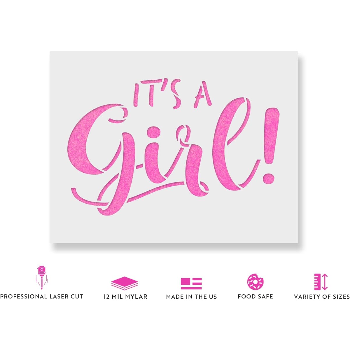 Its A Girl Baby Stencils Reusable Painting Stencils DIY Its A Girl New Baby Home Decor