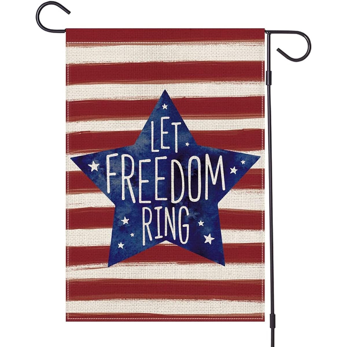 LTDKAEN Independence Day Garden Flag 12 x 18 Inch Double Sided Freedom Ring Flag Patriotic Stars and Stripes Yard Outdoor Decor