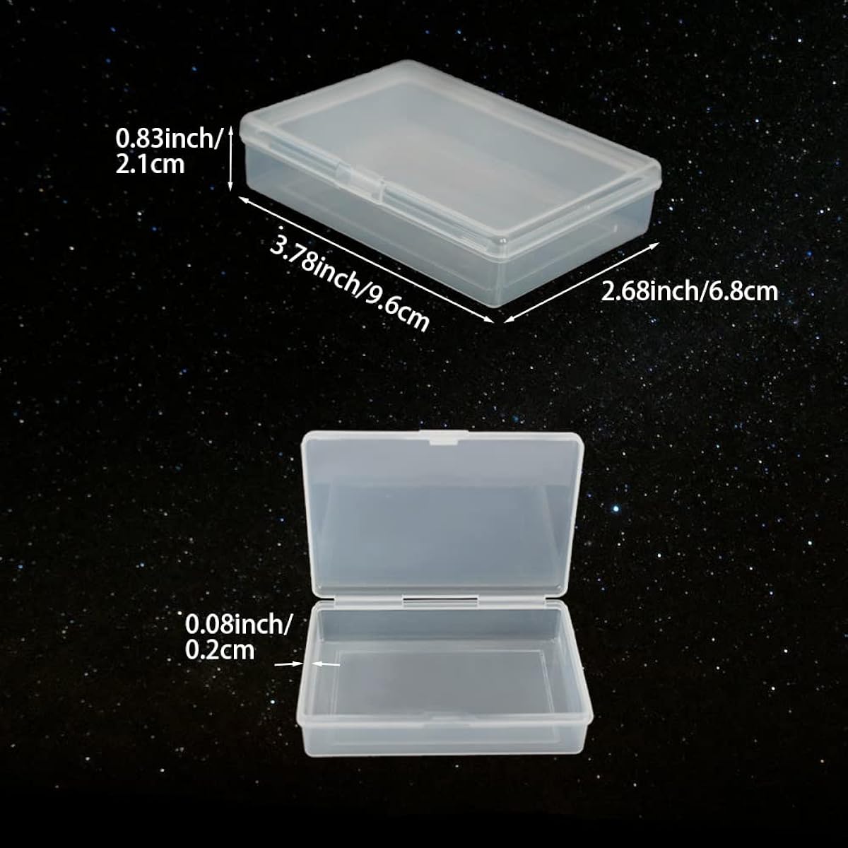 LUNKUIVY 24 Pieces Playing Card Case Clear Empty Plastic Storage Playing Cards Organizer with Snap Closure for Game Cards, Business Cards, Sports Star Cards