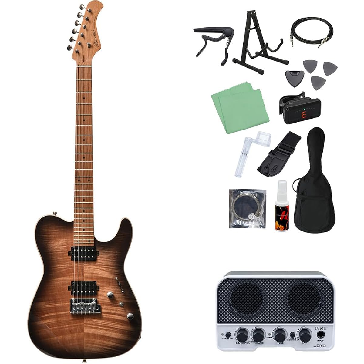 Bacchus TAC24 FMH-RSM/M N-BK-B 14-piece electric guitar beginner set [with Bluetooth mini amp] Telecaster type Universe series Bacchus