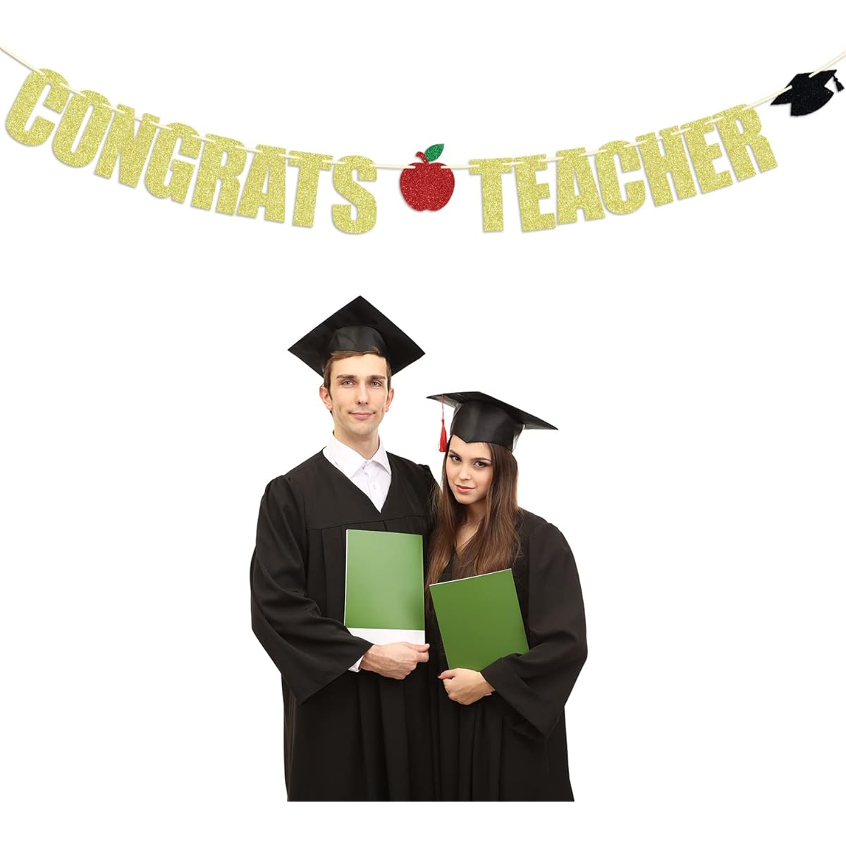 Congratulations Teacher Banner Future Teacher Teacher Graduation 2023 Glarande Glitter Congratulations Graduation Party Supplies