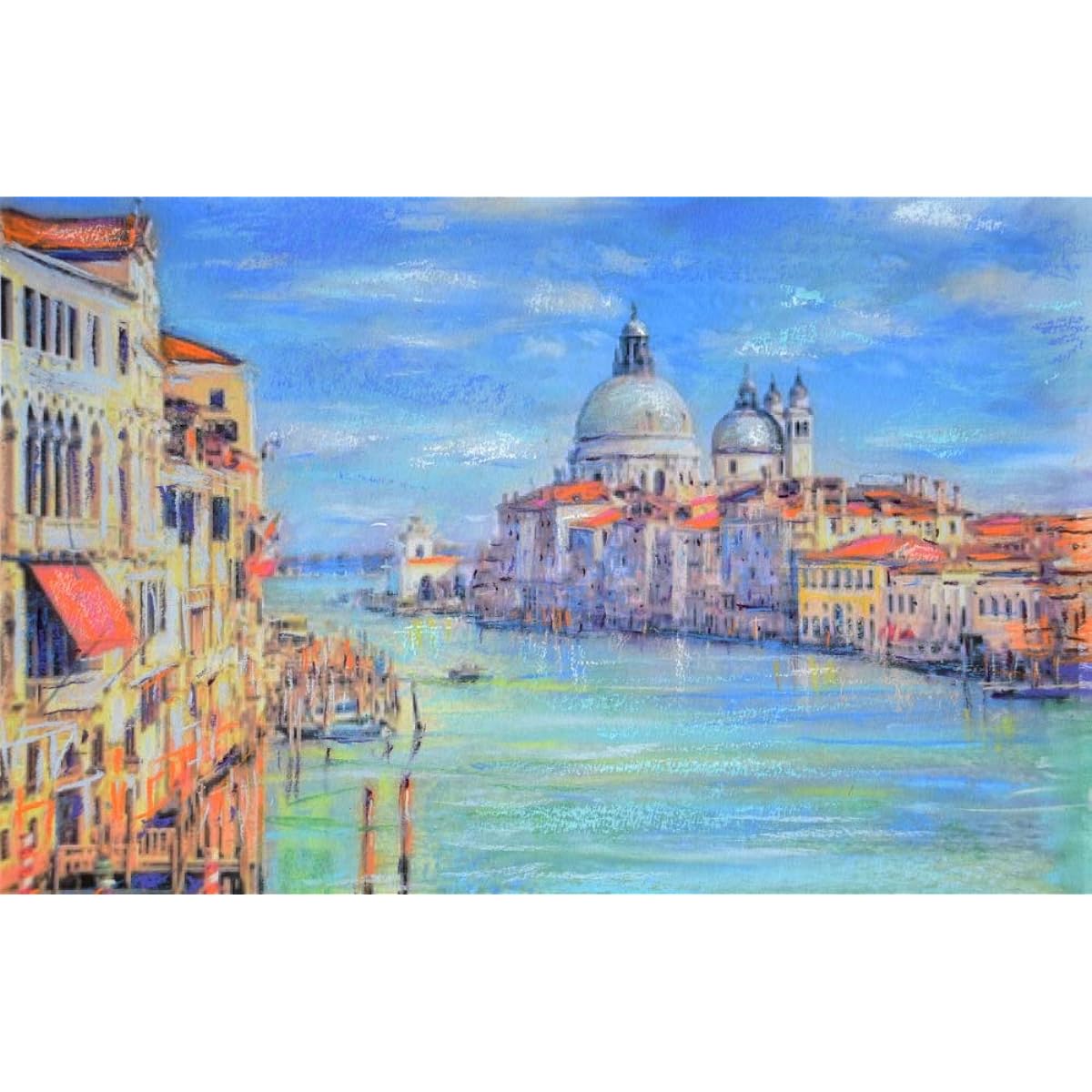 Kiyoshi Ishii "Santa Maria della Salute Church 3G" Venice Painting Landscape Italy Giclee Print Framed