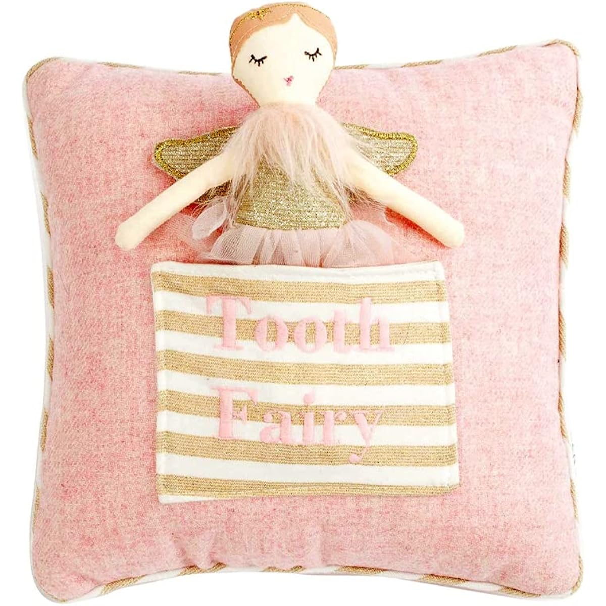 Mon Ami Tooth Fairy Pillow & Doll Set - 9 Inch Plush Tooth Fairy Doll and Pillow with Pocket, Tooth Fairy Keepsake Gifts for Girls and Boys