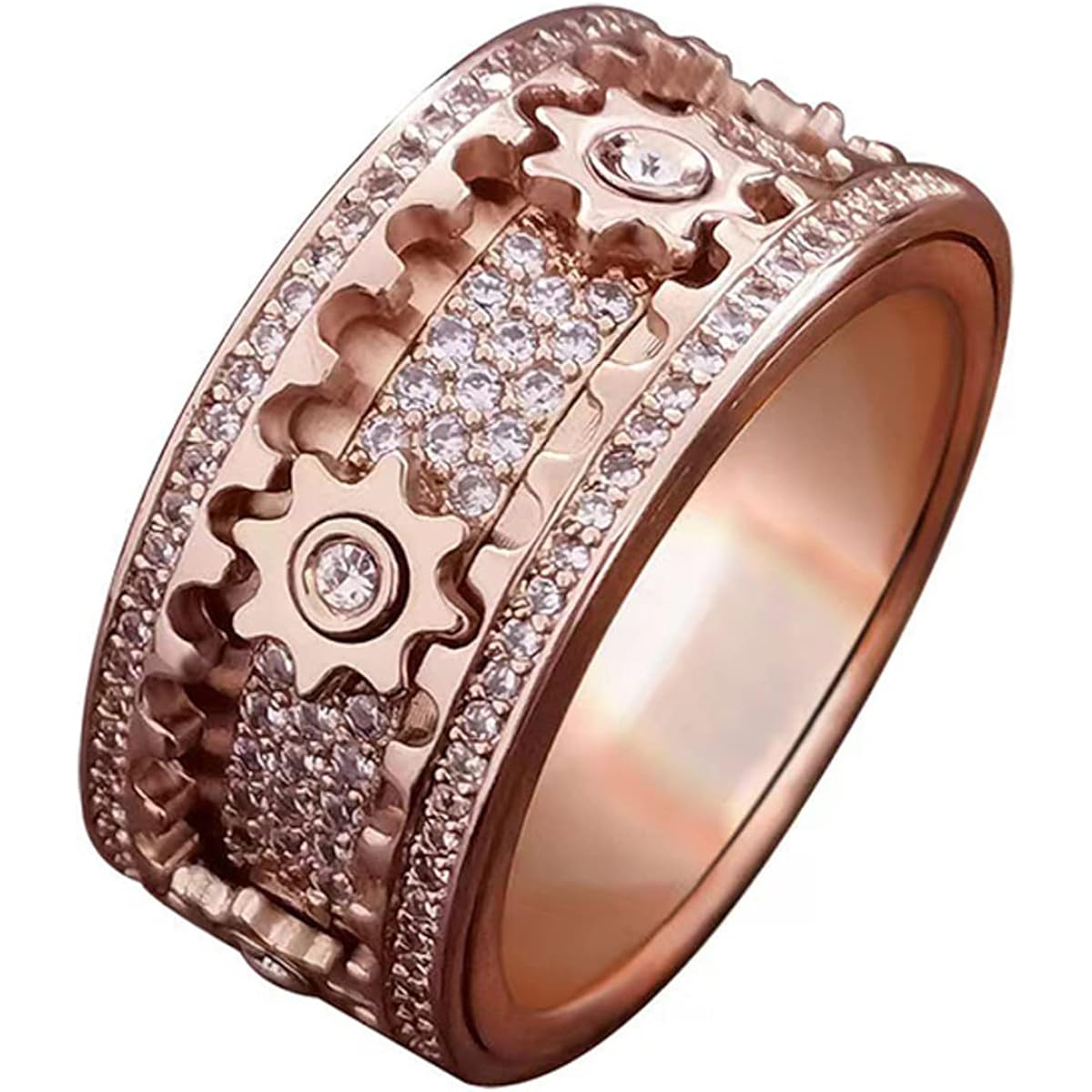 xrxebv Anxiety Stress Relief Band Ring Fidget Spinner Rotating Mechanical Ring for Men and Couples