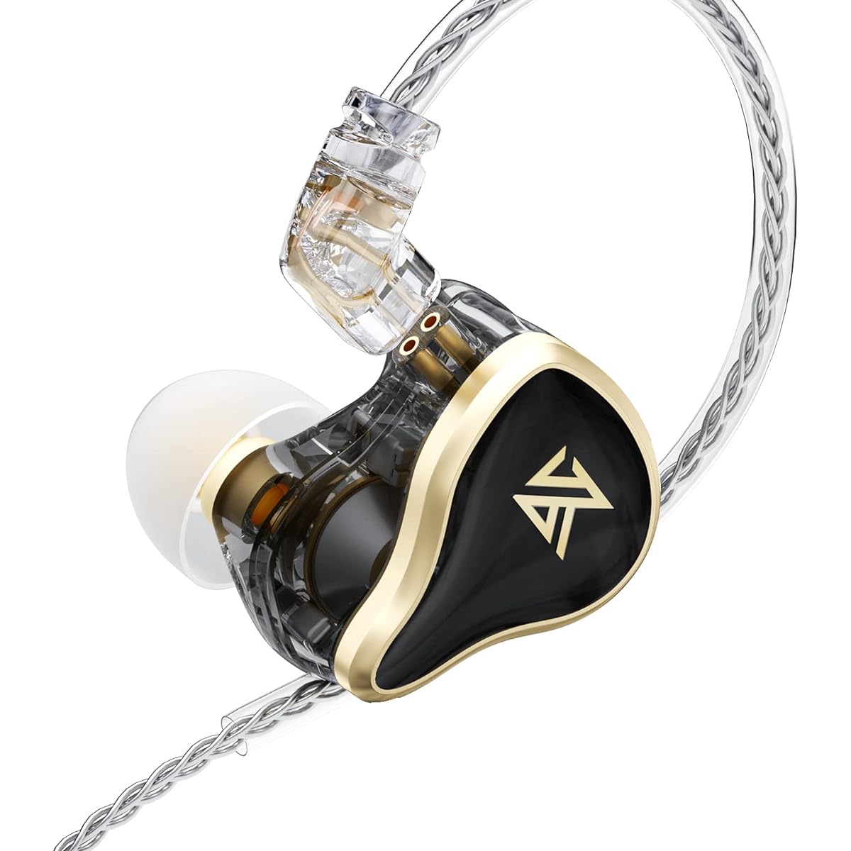 KZ ZAS 7BA+1DD In-Ear Earphones 16 Units Hybrid Technology Flagship Earphones Monitor Headphones 8 Core Cable Music Sports Earphones (Black with Microphone)