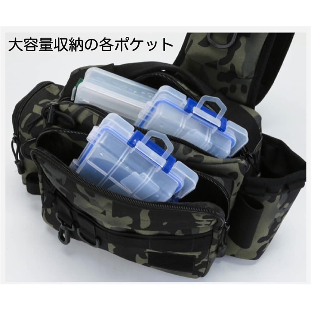 [Trust Contact] Fishing Bag, Fishing Bag, Langan Bag, Large Capacity, Lightweight, Waterproof, Rod Holder