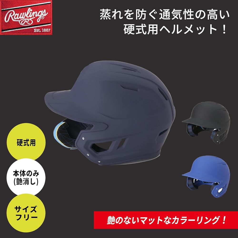 Rawlings Baseball Helmet for Hardball Mach Adjust Body Only (Matte) MACH07-JPNHB Size Free