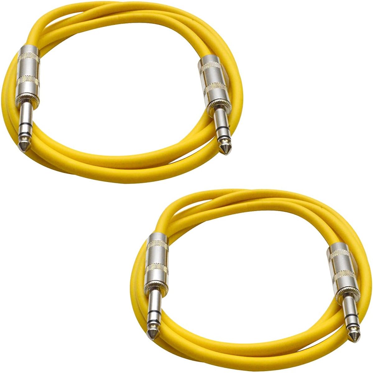 Seismic Audio Speaker TRS ¼" Patch Cable 6ft Balanced Cord 2 Pack