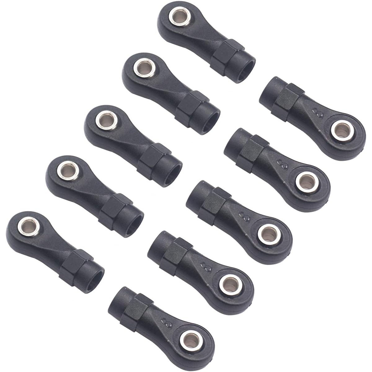 ShareGoo 10Pcs M4 Plastic Tie Rod End Ball Joint Link Ball Head Holder for Traxxas TRX-4 Axial SCX10 HSP 90046 90047 1/10 RC Crawler Car 25mm Black HS686