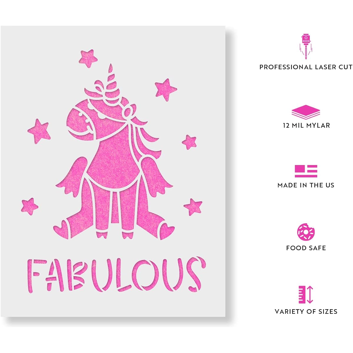 Unicorn Fabulous Stencils - Reusable Stencils for Painting - Create Amazing DIY Unicorn Home Decor