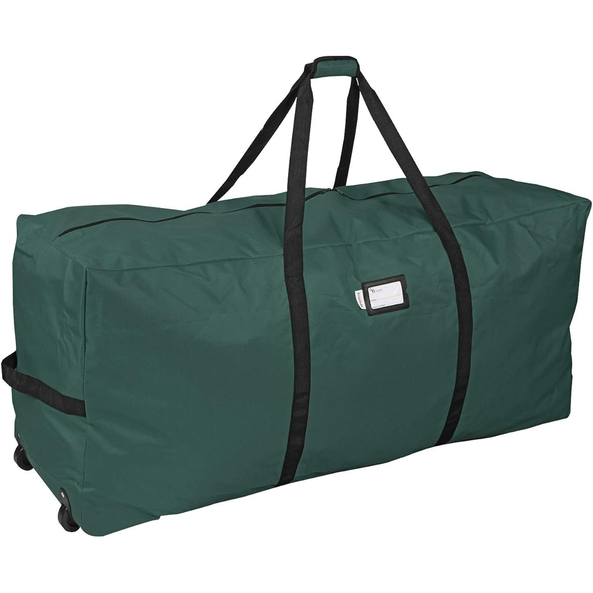 ProPik Holiday Rolling Tree Storage Bag, Large Heavy Duty Storage Container, 22" H x 16" W x 50" L, 2 Wheels & Handle, Fits Disassembled Trees up to 6' Tall, 600D Oxford, Green
