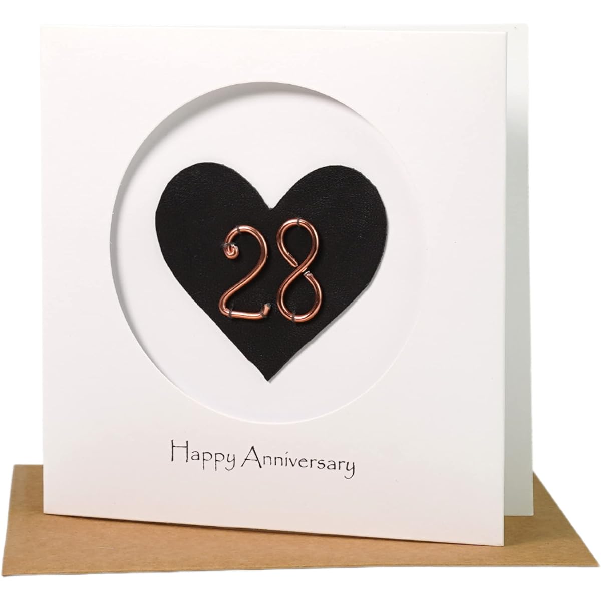 28th Wedding Anniversary Card for Her/Him, Handmade Anniversary Card for Wife, Husband and Wife, Couple (28 Years Old)