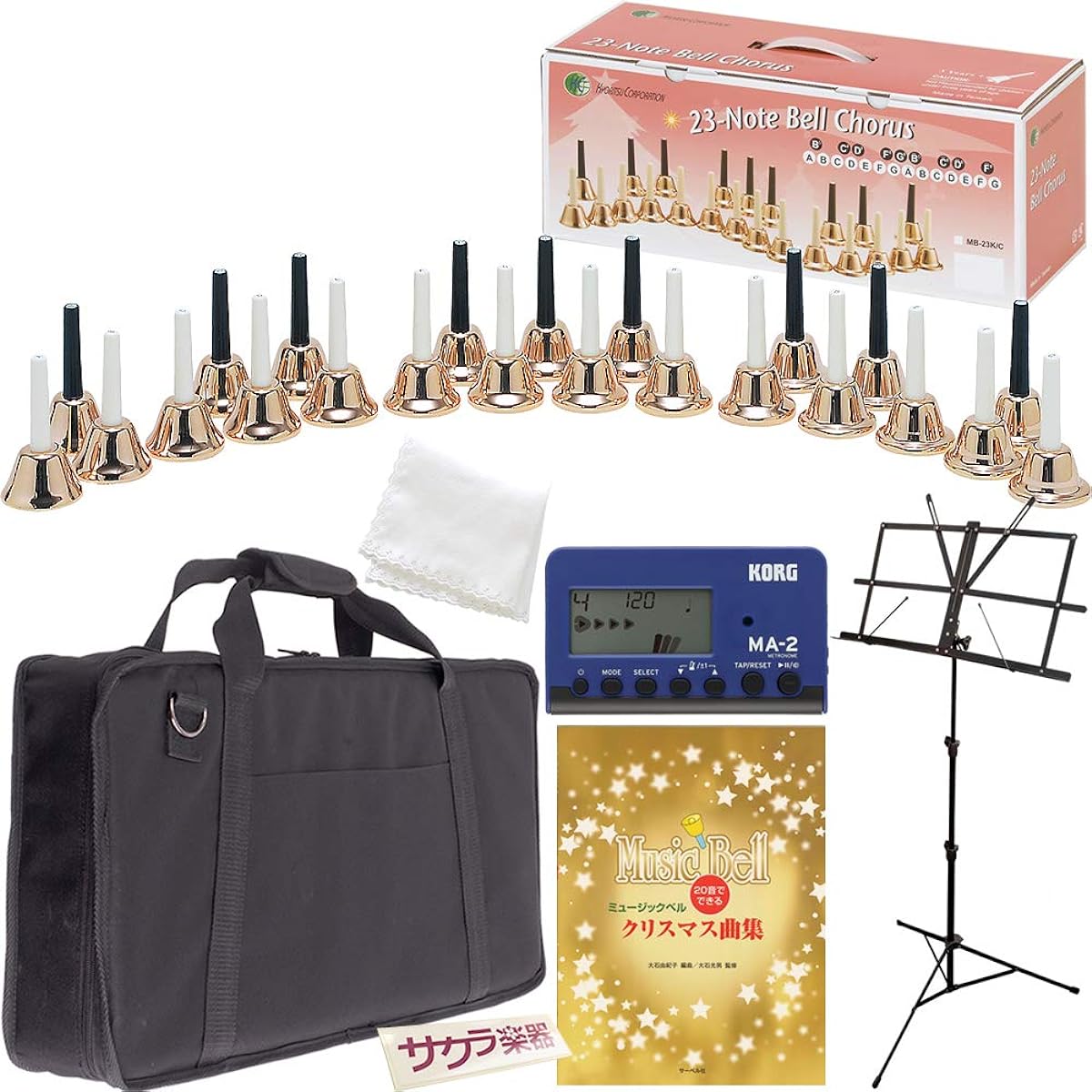 Music bell (hand bell) 23 notes MB-23K/C [Copper] Sakura Musical Instruments original full set [Christmas sheet music included]