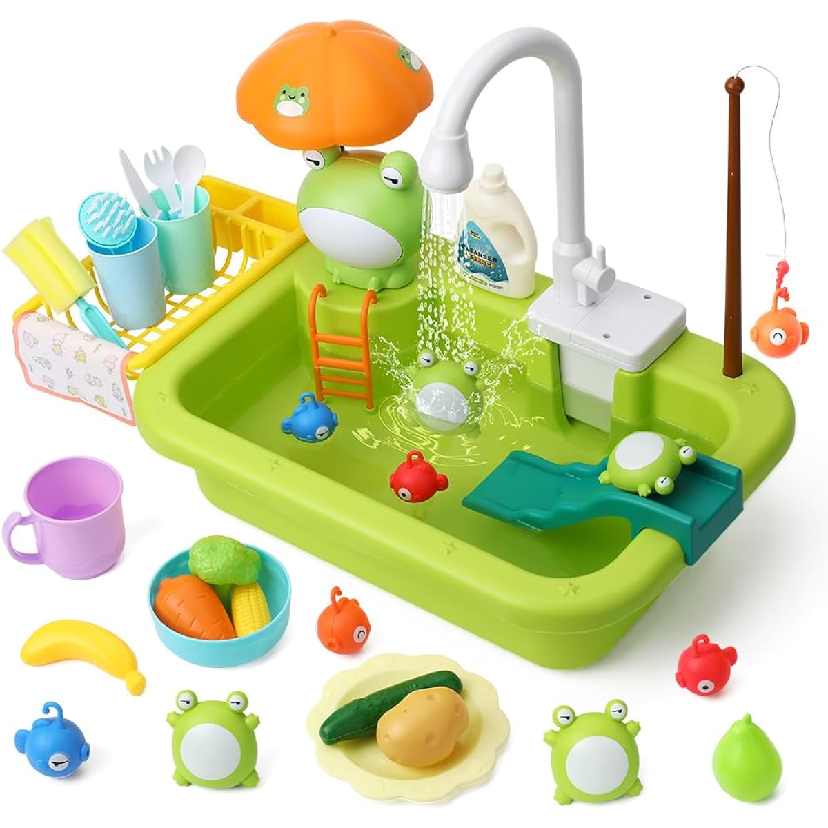 SINOMARS Children's Sink with Running Water (Frog)
