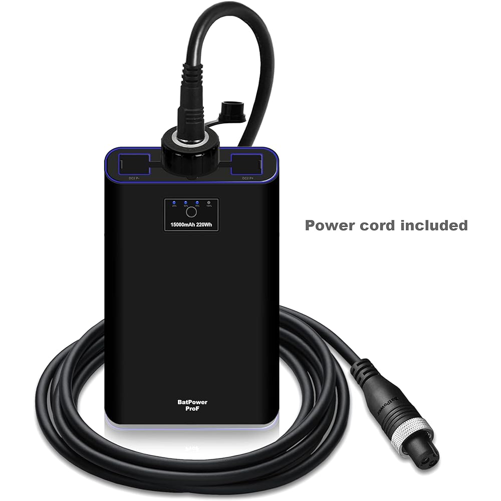 BatPower ProF 15000mAh Electric Fishing Reel Battery Compatible Daiwa Tanacom 1000 750 500 Seaborg Leobritz Power Assist Reel Shimano BeastMaster ForceMaster 9000 6000 Plays 4000 Plemio (2 Pin power cord and reel battery charger included as standard)