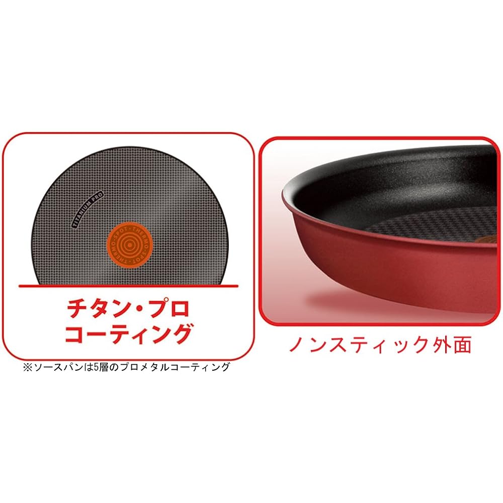 Tefal Pot and Frying Pan 6 Piece Set with Removable Handle and Lid Ingenio Neo Scarlet Set 6 IH Compatible L32590