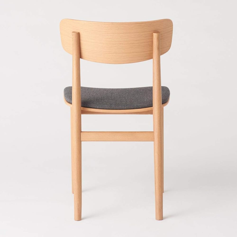 MUJI Round Chair, Cloth Seat, Oak Wood Width 45 x Depth 51 x Height 77cm 82009286