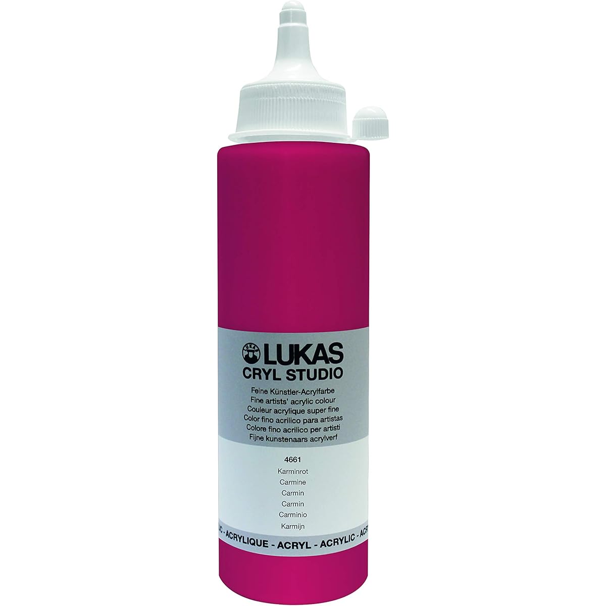 LUKAS CRYL Studio Artists Paint Highly Pigmented Paint - 250ml Bottle - Carmine