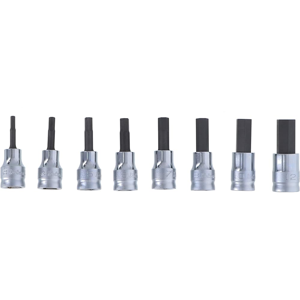 Yamashita Industrial Research Institute Koken Z-EAL 3/8(9.5mm)SQ. Hex bit socket rail set Total length 50mm 8 piece set RS3010MZ/8-L50