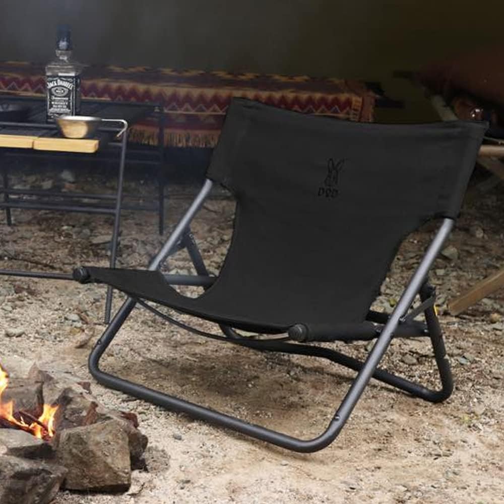 DOD Takibi Chair Camping chair for bonfires using canvas fabric that is resistant to sparks C1-597-BK