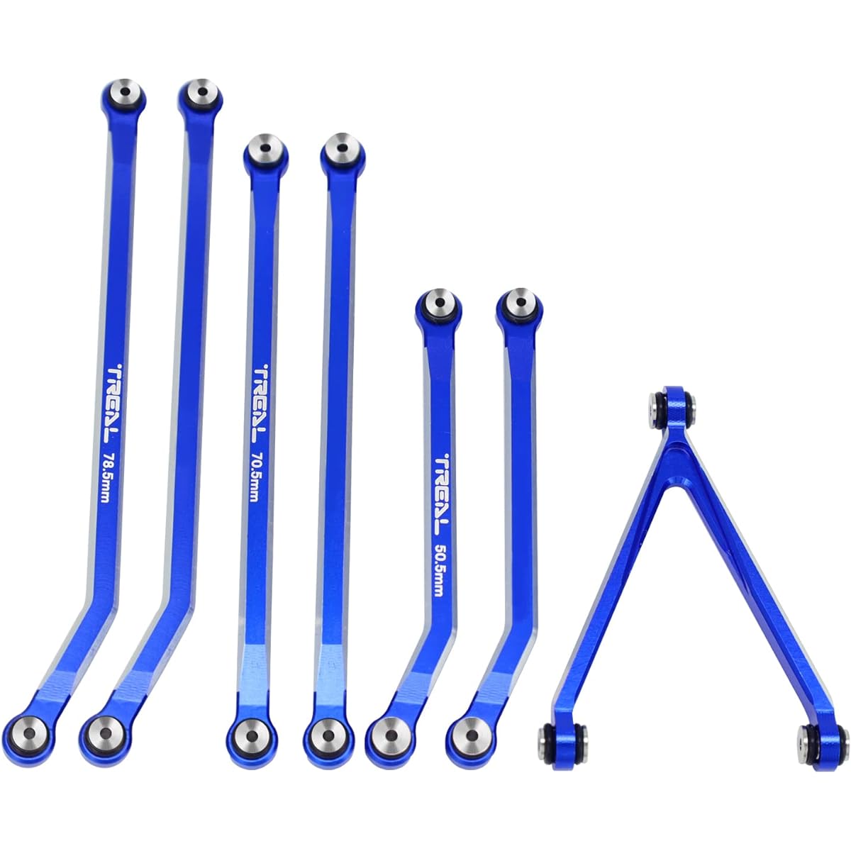 TREAL Alu 7075 SCX24 Link High Clearance Chassis Link Set (7P) SCX24 Gladiator Axial 1/24 SCX24 RC Crawler Car AXI0005T (Blue)
