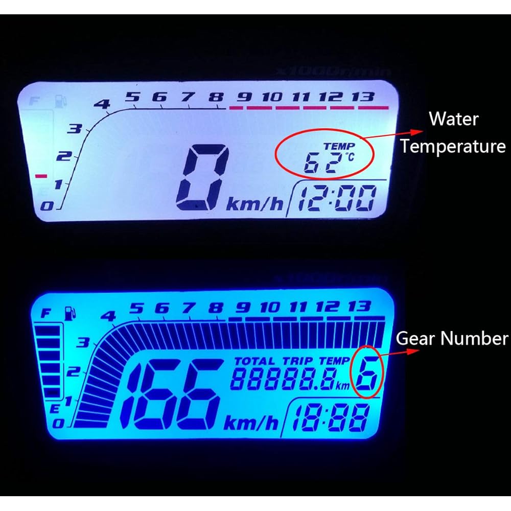 Samdo Motorcycle Digital Odometer Speedometer Tachometer KMH MPH 14000rpm Gear Dirt Bike 1,2,4 Cylindrical