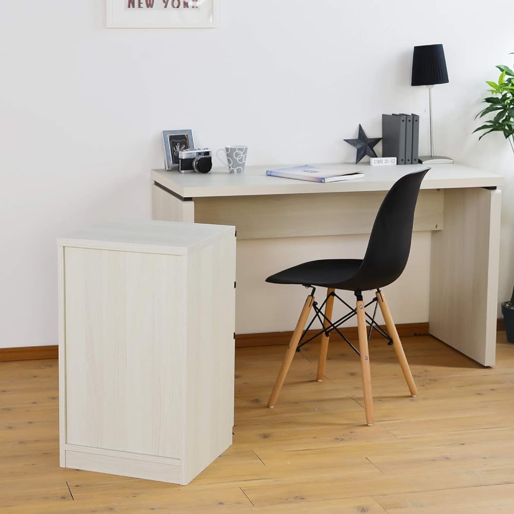 Shirai Sangyo Desk Under Chest Drawer Under-Desk Storage Wooden Small Office SOHO Individual Back Makeup Ivory White White Width 40.6 Height 69 Depth 42.9cm SEP-7040HIV Separtech