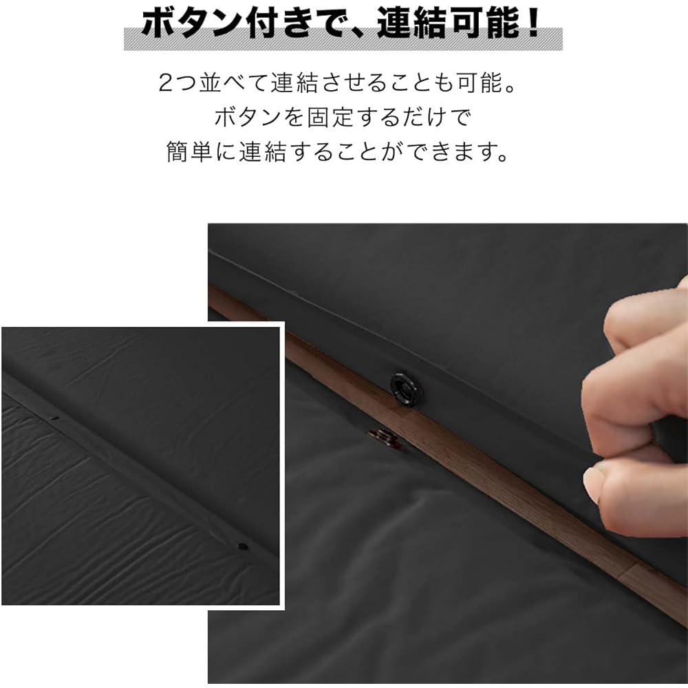 FIELDOOR Car Sleeping Mat 10cm Thick [M Size/Brown] Automatic Inflating Mattress Connectable High Density Urethane Foam Large Valve Air Mat Inflatable Camping Outdoor