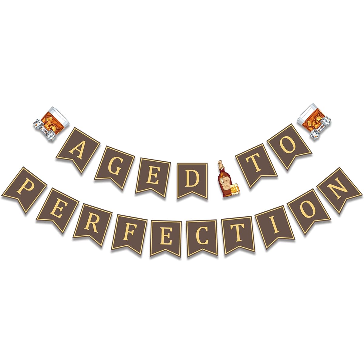 Age To Perfection Birthday Banner Whiskey Inspired Birthday Party Decorations 30th 40th 50th Birthday Banner Sign