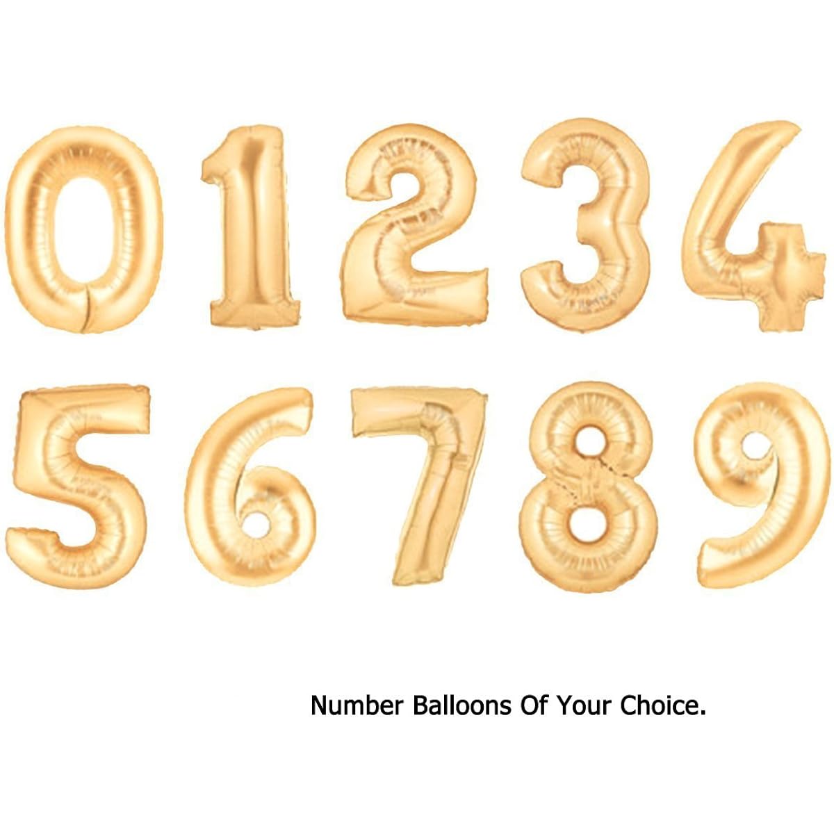 AEC? Easy Helium Air Foil Mylar Toy Letter Balloon Party Wedding Anniversary Celebration (All Number Sets-0~9 Gold)