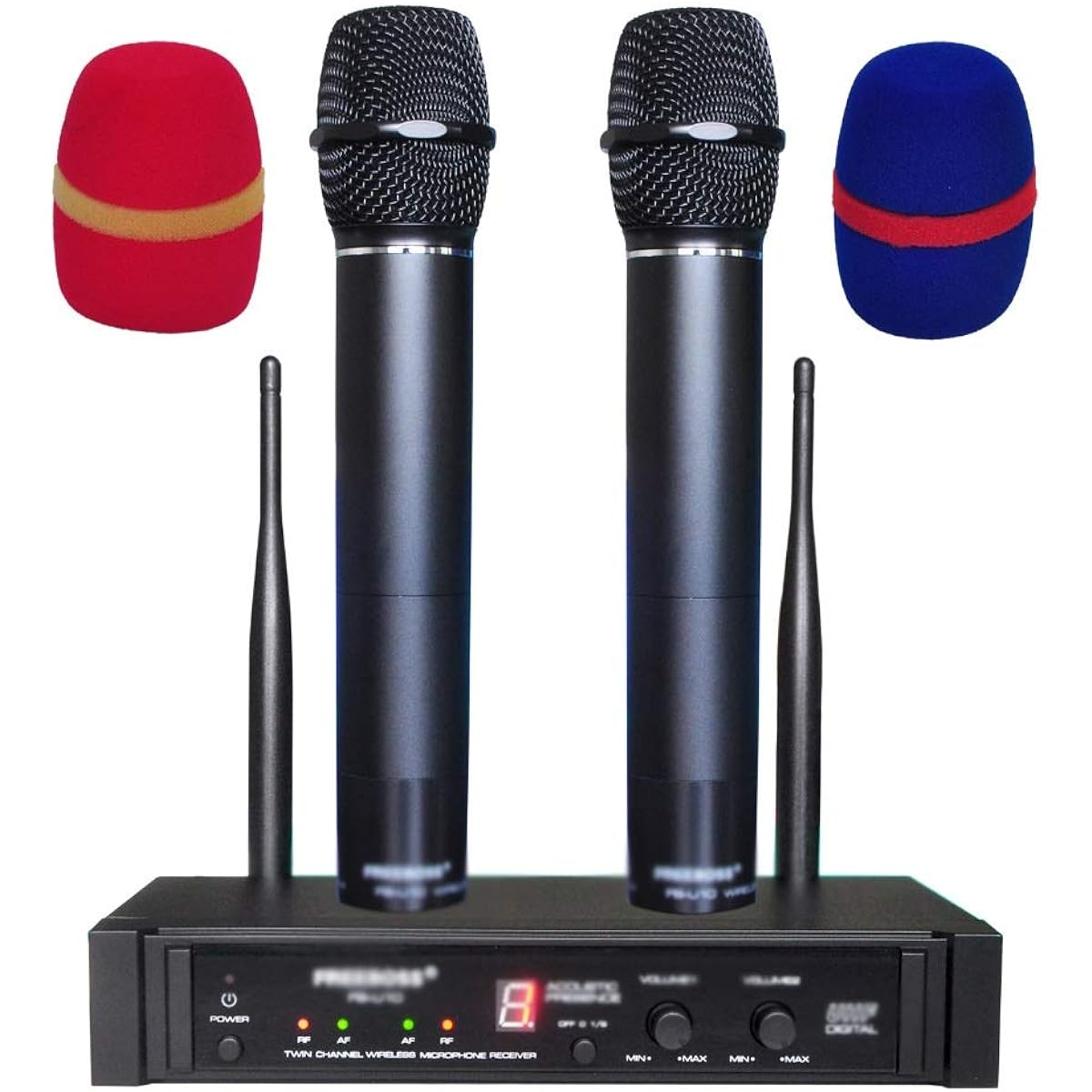 Microphone Dual-way digital UHF wireless microphone with 2 metal handhelds 2 metal handheld microphones (A)