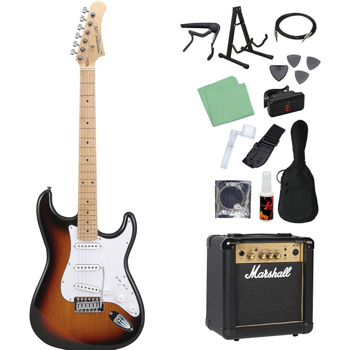 Photogenic ST-180M SB Electric Guitar Beginner 14-piece Set [Includes MG10] Stratocaster Type Photogenic