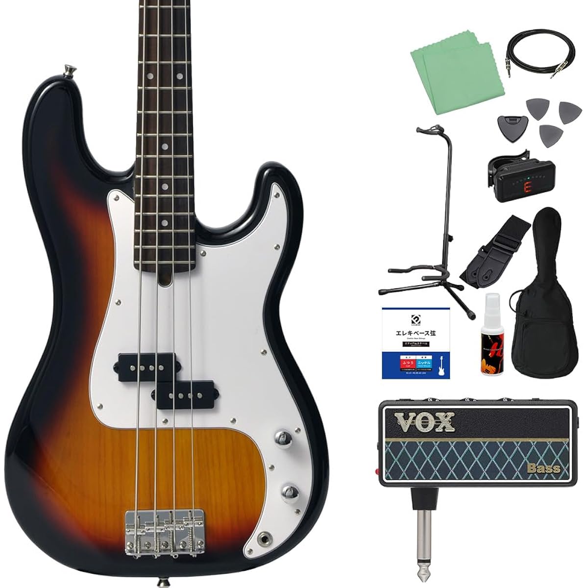 Bacchus BPB-1R 3TS Bass Beginner 12-piece Set [with amPlug] Precision Bass Type Bacchus