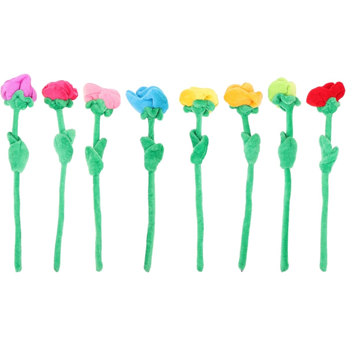 Operitacx Stuffed Rose Flower Bendable Stem Rose Plush Bouquet Toy Rose Soft Flower Toy Gift for Kids Baby Girls Mom Mother's Day