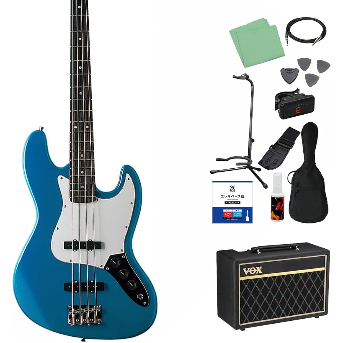 Photogenic JB-240 MBL Bass Beginner 12-piece Set [With VOX Amplifier] Jazz Bass Type Photogenic