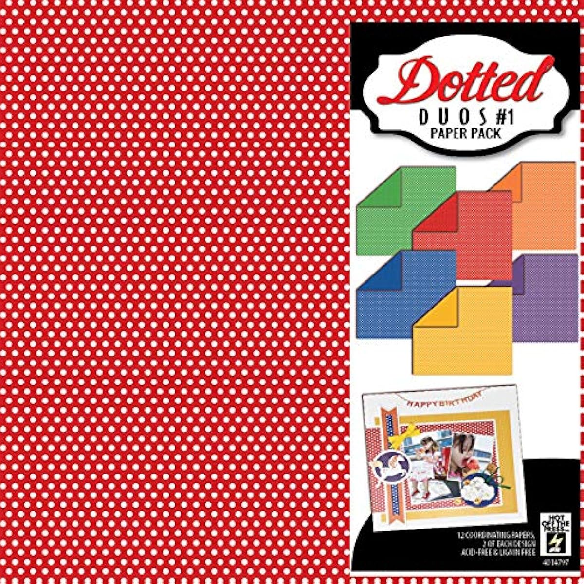 Hot Off The Press Double-Sided Creative Design Paper Pack | 12 Double-Sided 12"x12" Coordinating Sheets of Heavyweight 80# Scrapbook Paper 12-x-12-Inch