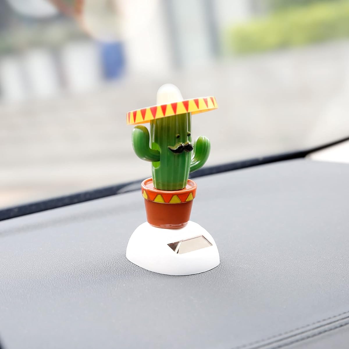 Solar Dancing Toy Animal Solar Powered Dancing Doll Swinging Animation Bobble Dancer Car Decoration (Cactus)