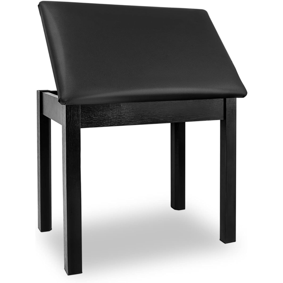 LETSROCK Piano Bench with Padded Cushion and Storage Wooden Keyboard Bench Piano Bookshelf Stool Chair Seat Waterproof 21.5X 13x19.3 Inch Black