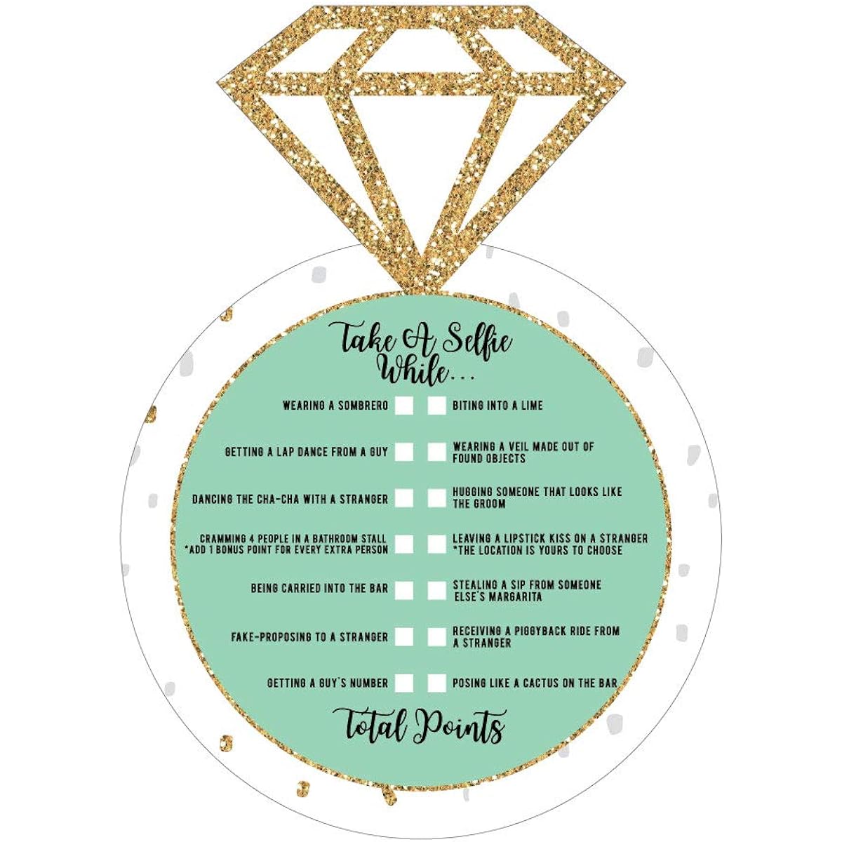 Big Dot of Happiness Final Fiesta Selfie Scavenger Hunt Final Fiesta Bachelorette Party Game Set of 12
