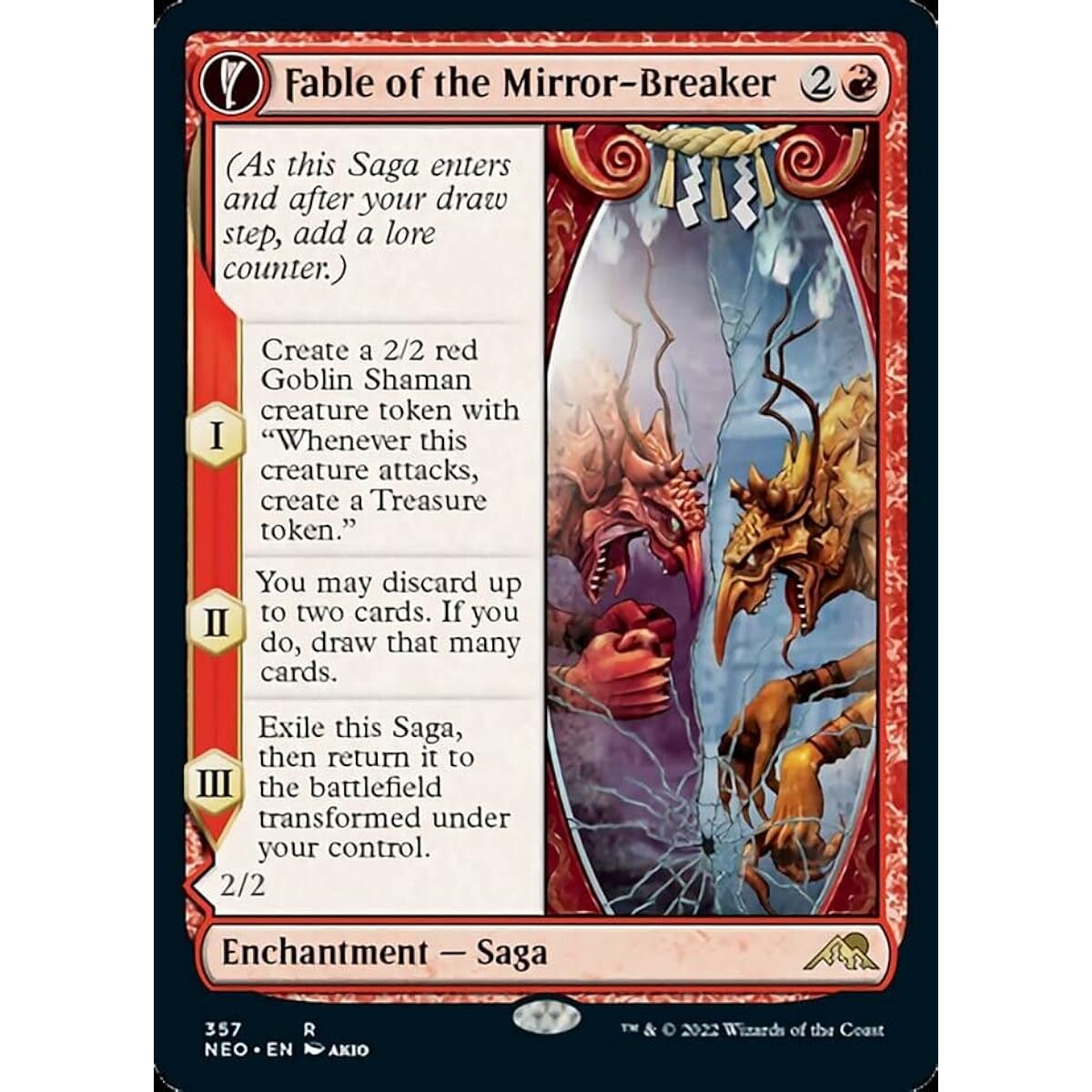 Magic: The Gathering - Mirrorbreaker Fable // Kiki-Jiki's Reflection (357) - Showcase - Foil - Kamikawa: Neon Dynasty