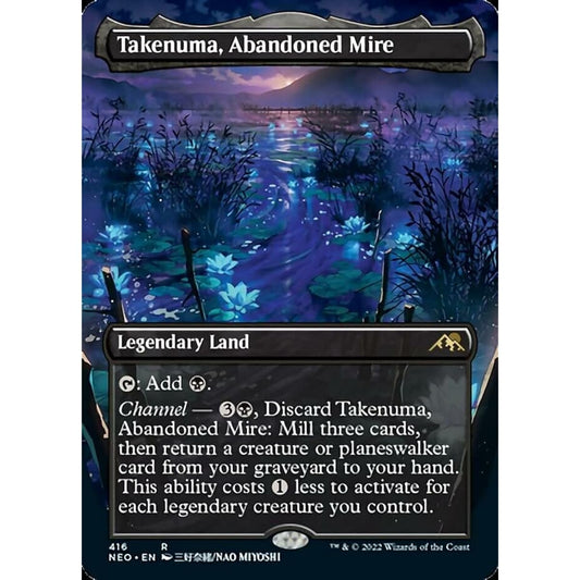 Magic: The Gathering Takenuma Abandoned Swamp (416) Borderless Kamikawa Neon Dynasty